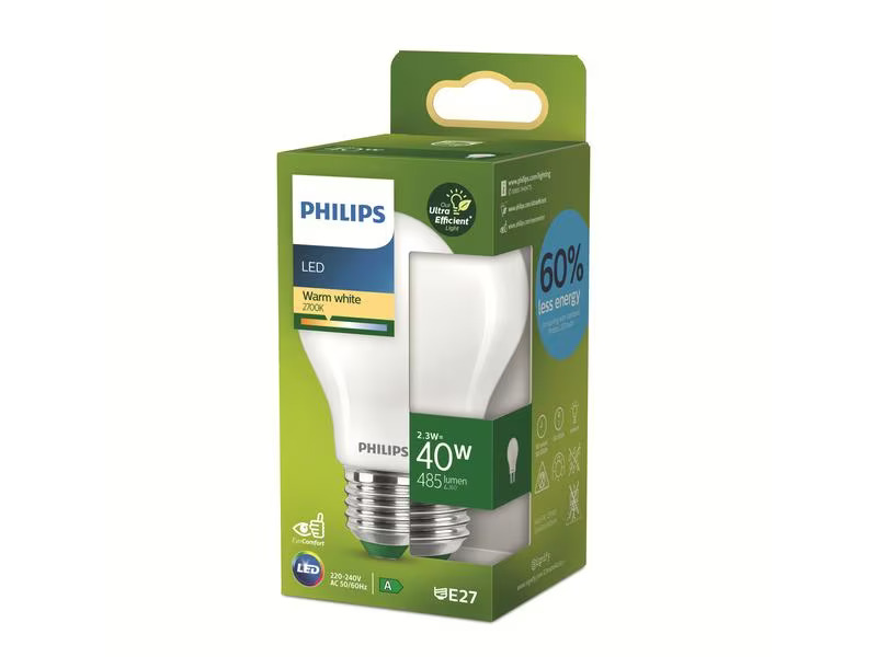 Philips Lampe E27, 2.3W (40W), Warmweiss