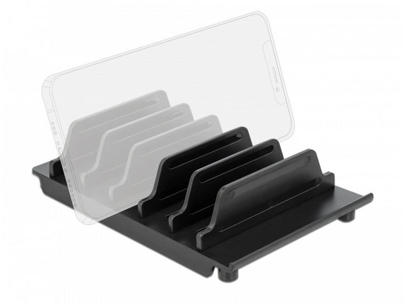 Delock Halterung für 6 Tablets oder Smartphones Schwarz