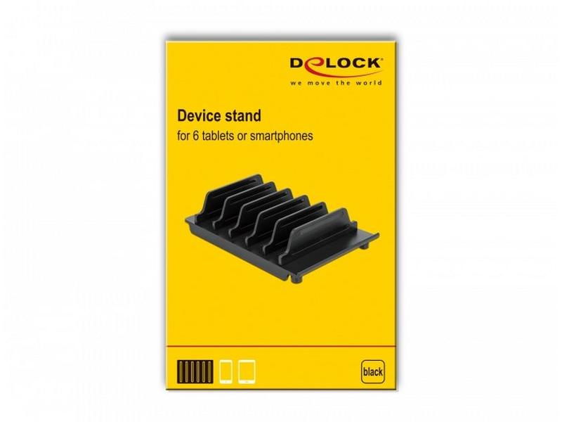 Delock Halterung für 6 Tablets oder Smartphones Schwarz