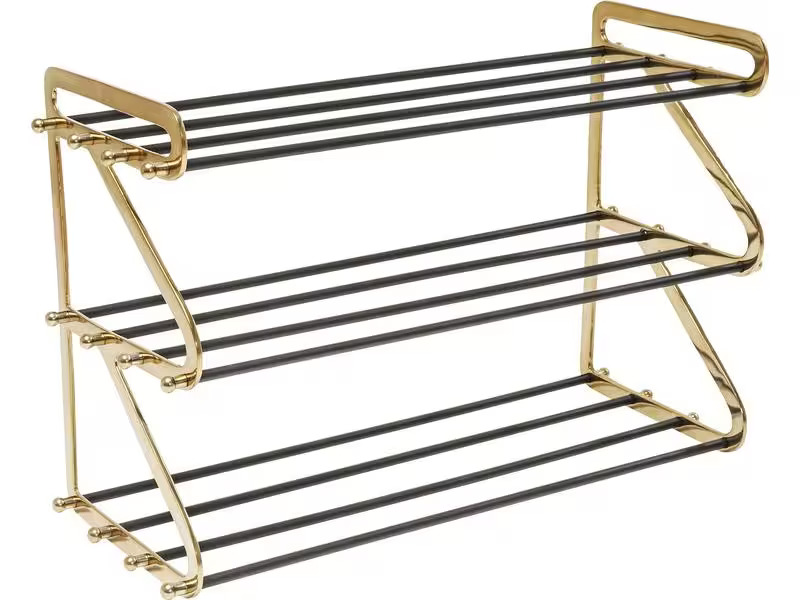Kare Schuhregal Walk Big 84 x 55 cm, Gold/Schwarz