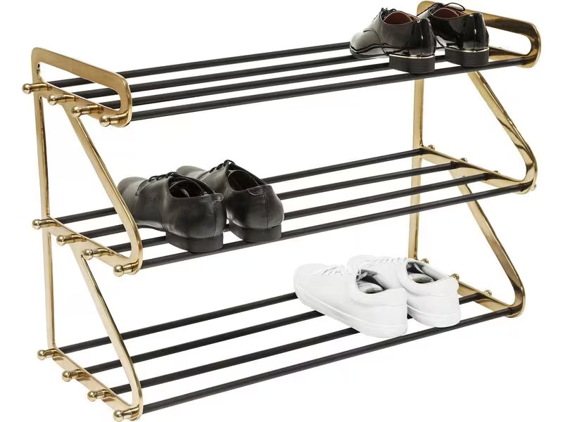 Kare Schuhregal Walk Big 84 x 55 cm, Gold/Schwarz