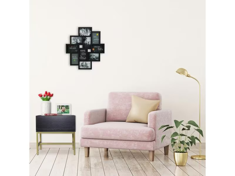 relaxdays Nachttisch mit 1 Schublade 50 x 50 cm, Gold/Schwarz