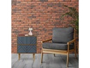 relaxdays Nachttisch mit 2 Schubladen 60 x 48 cm, Grau/Nature