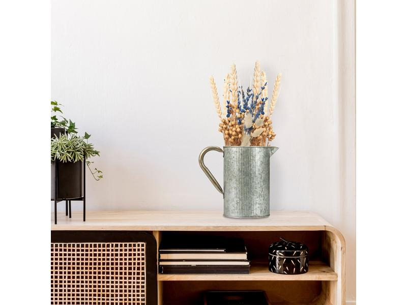 relaxdays Vase Vintage Krug 21 cm, Silber