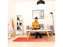 relaxdays Drehbares Bücherregal 138 x 50 cm, Weiss