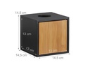 relaxdays Kosmetiktuchbox Quadratisch Nature/Schwarz
