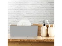 relaxdays Kosmetiktuchbox mit Bambusdeckel Grau/Nature