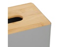 relaxdays Kosmetiktuchbox mit Bambusdeckel Grau/Nature