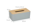 relaxdays Kosmetiktuchbox mit Bambusdeckel Grau/Nature