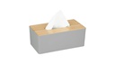 relaxdays Kosmetiktuchbox mit Bambusdeckel Grau/Nature