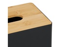 relaxdays Kosmetiktuchbox mit Bambusdeckel Nature/Schwarz