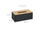 relaxdays Kosmetiktuchbox mit Bambusdeckel Nature/Schwarz