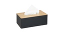 relaxdays Kosmetiktuchbox mit Bambusdeckel Nature/Schwarz