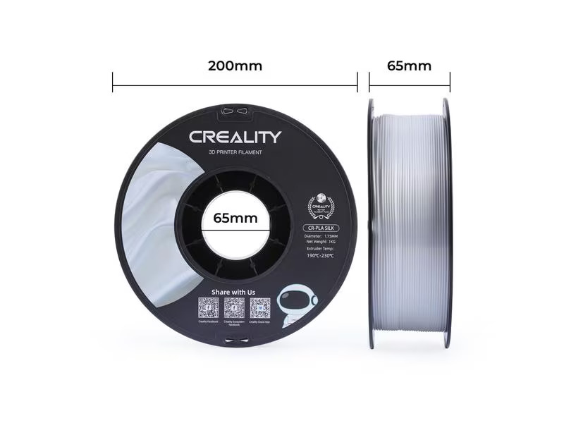 Creality Filament PLA Silk Weiss, 1.75 mm, 1 kg