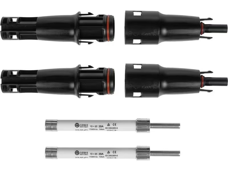 FURBER.power Steckverbinder MC4 kompatibel mit Sicherung, 2 Stück
