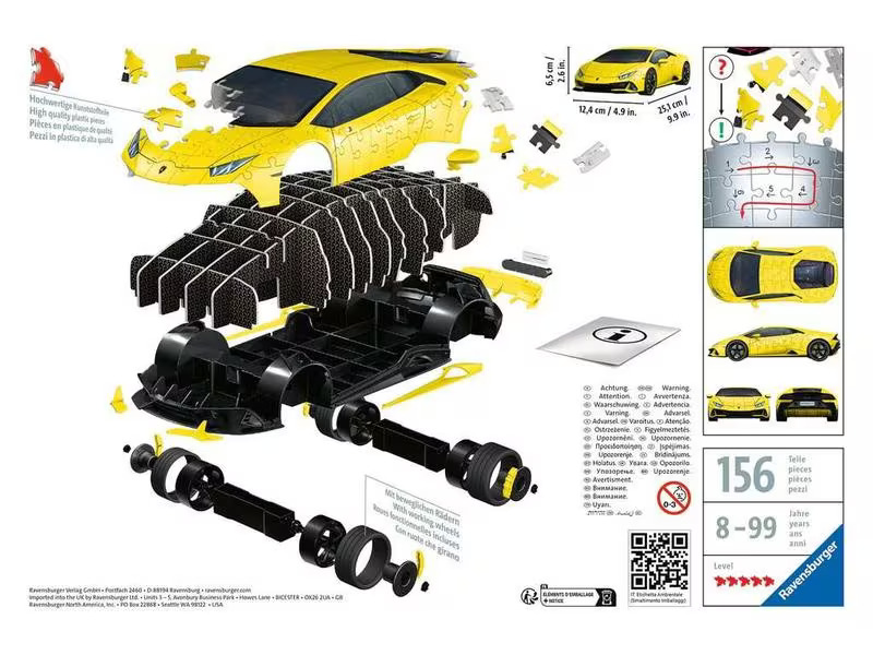 Ravensburger 3D Puzzle Lamborghini Huracán EVO – Giallo