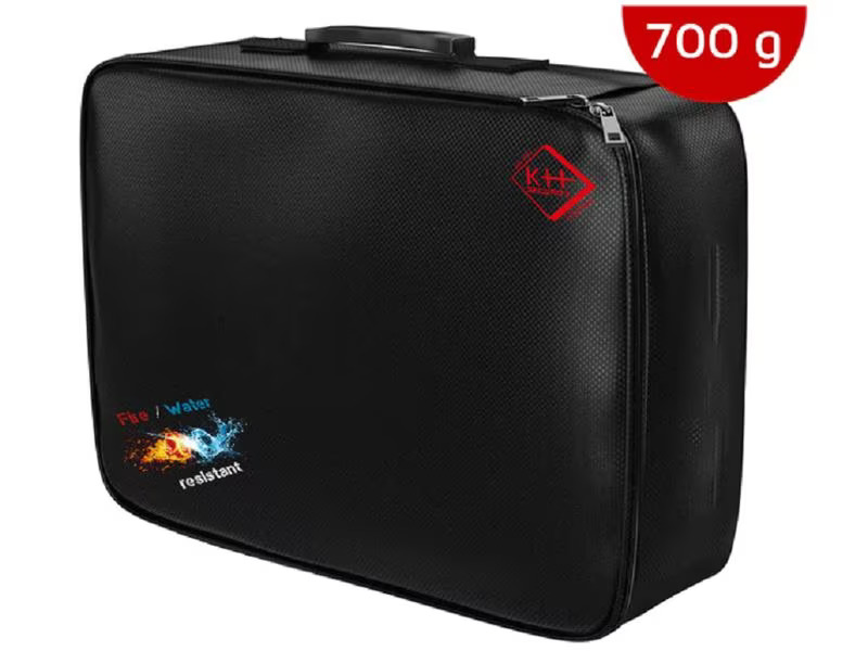 KH Security Brandschutzbox Dokumenten-Organizer, Schwarz