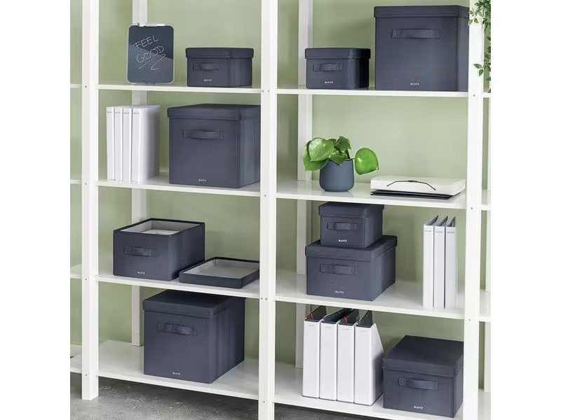 Leitz Faltbox Fabric Dunkelgrau/Grau, 2er Pack