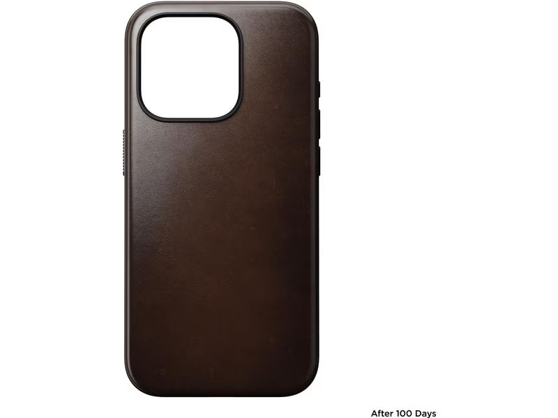 Nomad Back Cover Modern Leather Horween iPhone 15 Pro Rostbraun