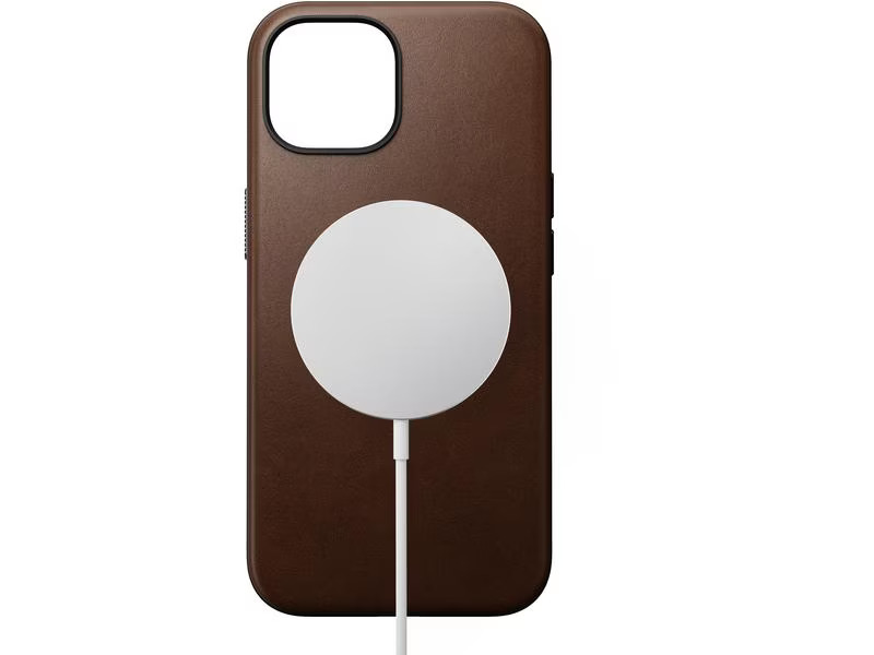 Nomad Back Cover Modern Leather iPhone 15 Braun
