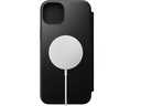 Nomad Book Cover Modern Leather Folio iPhone 15 Plus Schwarz