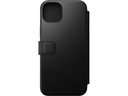 Nomad Book Cover Modern Leather Folio iPhone 15 Plus Schwarz