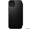 Nomad Book Cover Modern Leather Folio iPhone 15 Plus Schwarz