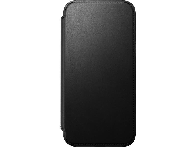 Nomad Book Cover Modern Leather Folio iPhone 15 Plus Schwarz