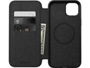 Nomad Book Cover Modern Leather Folio iPhone 15 Plus Schwarz