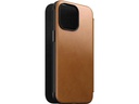 Nomad Book Cover Modern Leather Folio iPhone 15 Pro Max Beige
