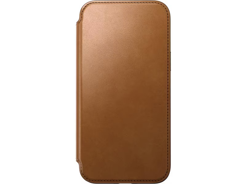 Nomad Book Cover Modern Leather Folio iPhone 15 Pro Max Beige