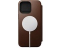 Nomad Book Cover Modern Leather Folio iPhone 15 Pro Max Braun