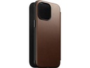 Nomad Book Cover Modern Leather Folio iPhone 15 Pro Max Braun