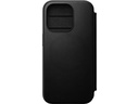 Nomad Book Cover Modern Leather Folio iPhone 15 Pro Schwarz