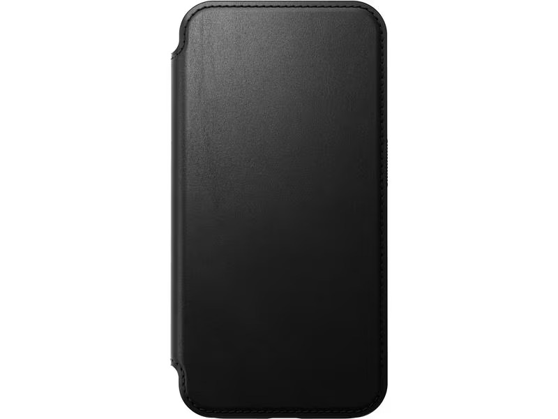 Nomad Book Cover Modern Leather Folio iPhone 15 Pro Schwarz