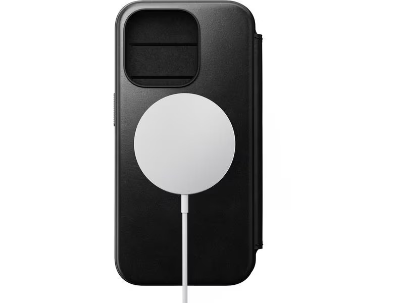 Nomad Modern Horween Leather Folio iPhone 15 Pro Schwarz