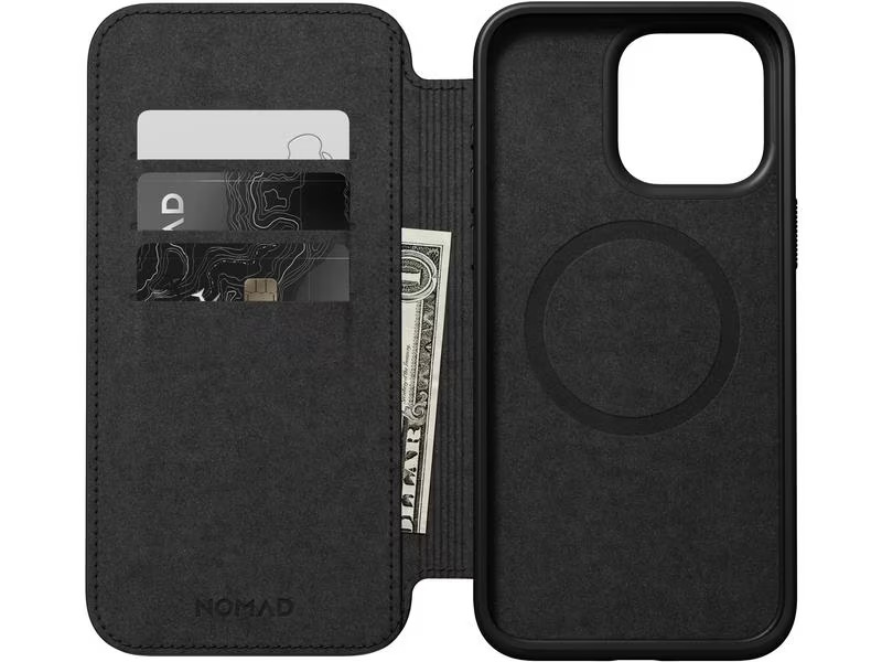 Nomad Modern Leather Folio iPhone 15 Pro Max Schwarz