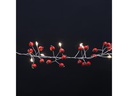 Dameco LED-Lichterkette mit roten Kügelchen, 72 Lampen, 1.8 m