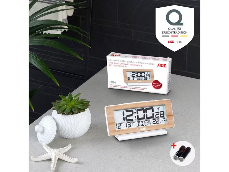 ADE Digitalwecker Temperatur-&amp; Datumsanzeige