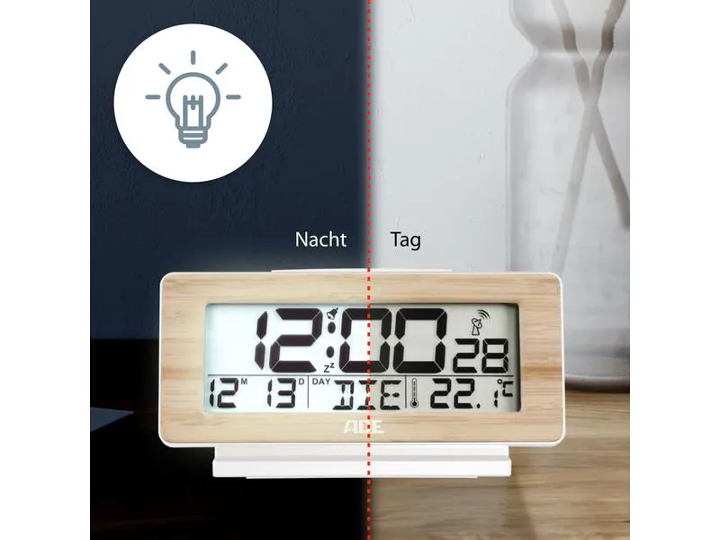 ADE Digitalwecker Temperatur-&amp; Datumsanzeige
