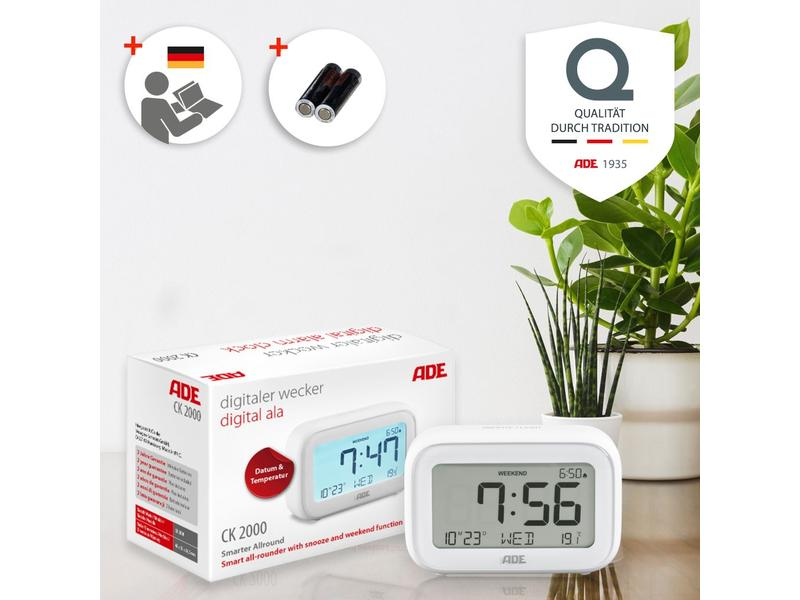 ADE Digitalwecker mit Temperaturanzeige