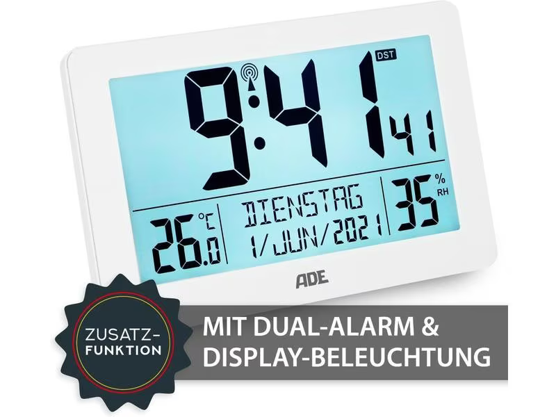 ADE Funkuhr XXL-Ziffern