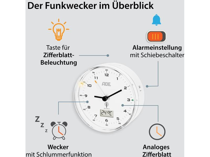 ADE Funkwecker 8.1 x 4 cm