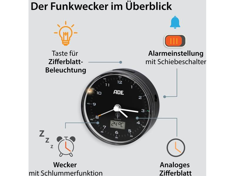 ADE Funkwecker 8.1 x 4 cm