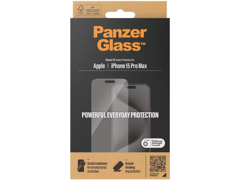 Panzerglass Displayschutz Classic Fit iPhone 15 Pro Max
