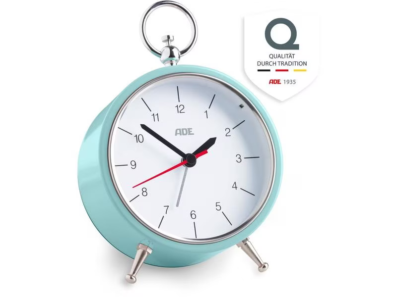 ADE Klassischer Wecker Retro Hellblau