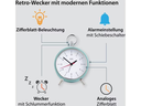 ADE Klassischer Wecker Retro Hellblau