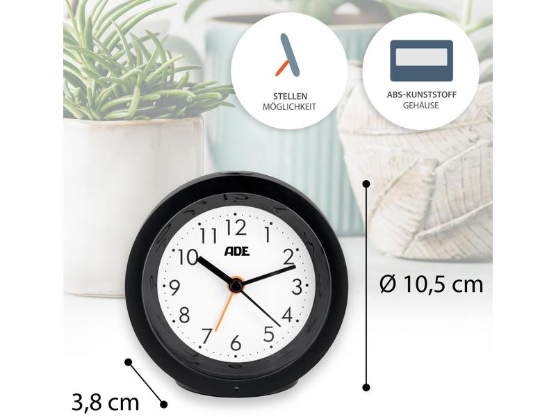 ADE Klassischer Wecker mit Nachtlicht-Sensor