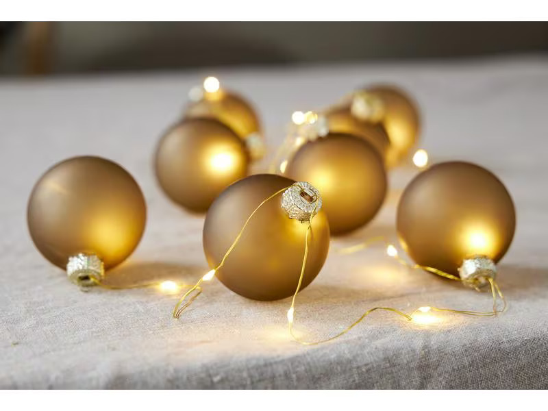 Star Trading LED-Lichterkette Bliss, 1.6 m, 8 Kugeln, Gold