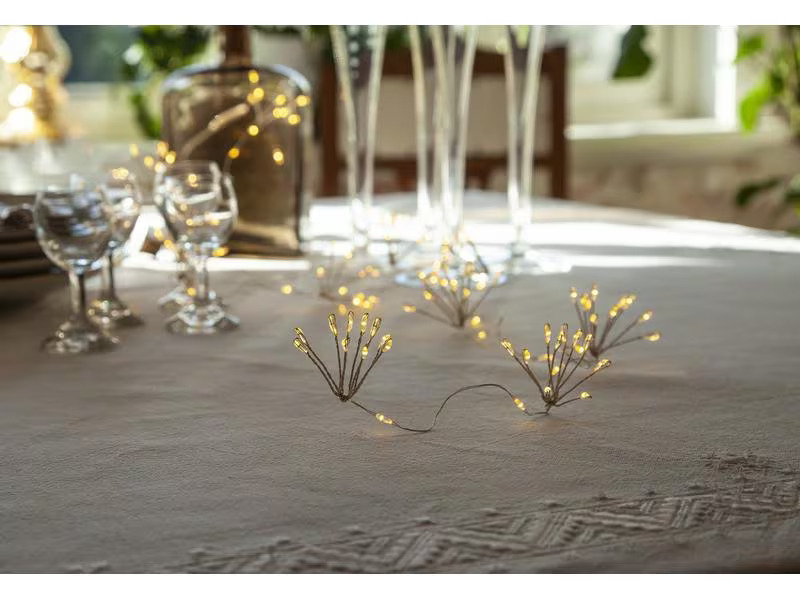 Star Trading LED-Lichterkette Dew Drop Flower, 1.4 m, 120 LEDs, Silber